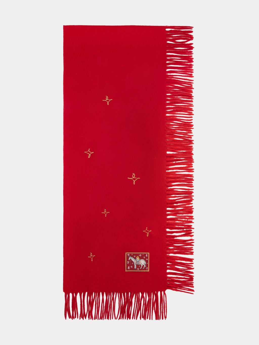 "Year of the Horse" Wool Scarf – Fortune Red